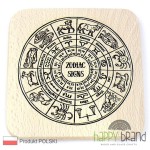 Grawerowana Deska/ Podkładka bukowa ZNAKI ZODIAKU W02