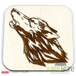 Grawerowana Podstawka Pod Kubek WILK Z18