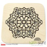 Grawerowana Deska/ Podkładka bukowa MANDALA M04, drewno naturalne