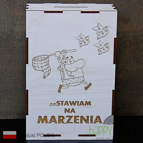 skarbonka grawerowana na Marzenia - front