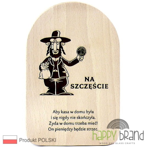 deska obrazek - żyd na szczęście z grosikiem
