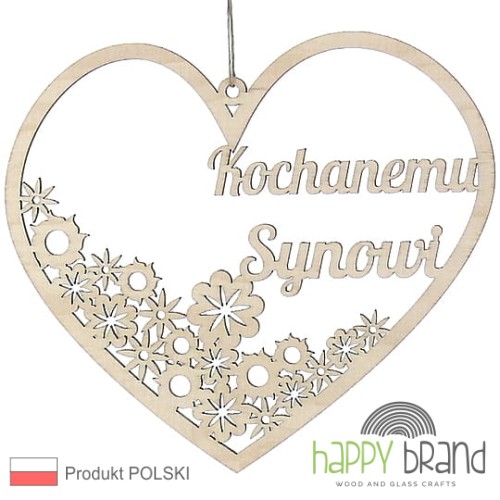 zawieszka serce z kwiatkami - Kochanemu Synowi