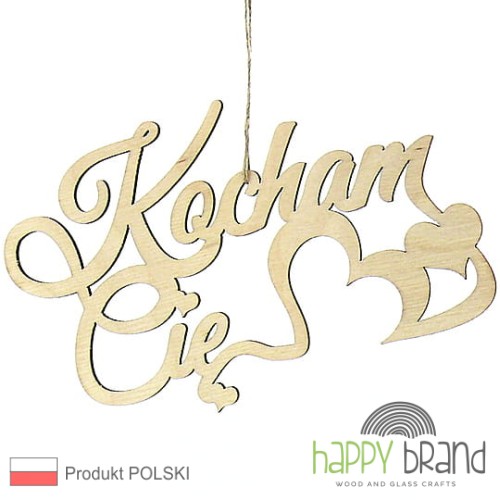 zawieszka napis Kocham Cię