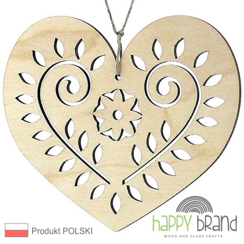 zawieszka, dekor ludowy - serce folk S28