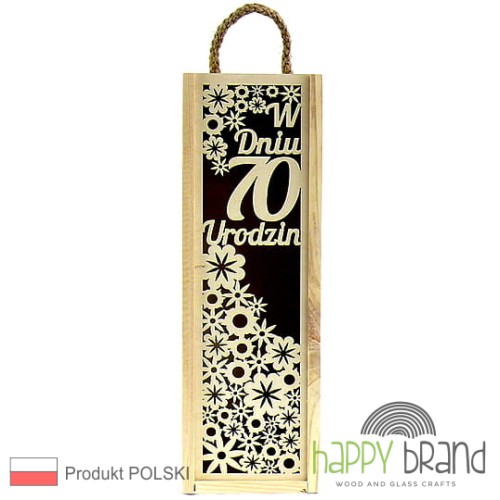 drewniana skrzynka na alkohol - 70 Urodziny