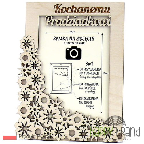 Ramka na zdjęcie grawerowana z magnesami dla Pradziadka