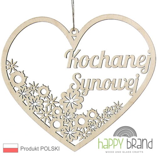 zawieszka serce z kwiatkami - Kochanej Synowej