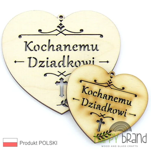 serce zawieszka na znicz - Kochanemu Dziadkowi