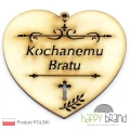 serce zawieszka na znicz - Kochanemu Bratu przydymione