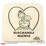 Grawerowana Deska/ Podkładka bukowa KOCHANEJ MAMIE 15 x 15cm