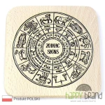 Grawerowana Deska/ Podkładka bukowa ZNAKI ZODIAKU W02