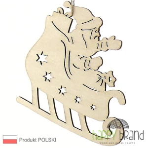 Eko Zawieszka świąteczna MIKOŁAJ NA SANIACH P61
