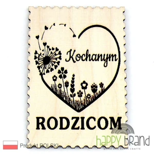 Magnes dla Rodziców - ze sklejki, grawerowany, mocny neodymowy
