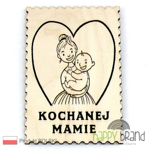 Magnes dla Mamy  - ze sklejki, grawerowany, mocny neodymowy