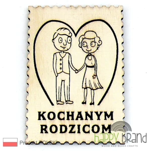 Magnes dla Rodziców  - ze sklejki, grawerowany, mocny neodymowy