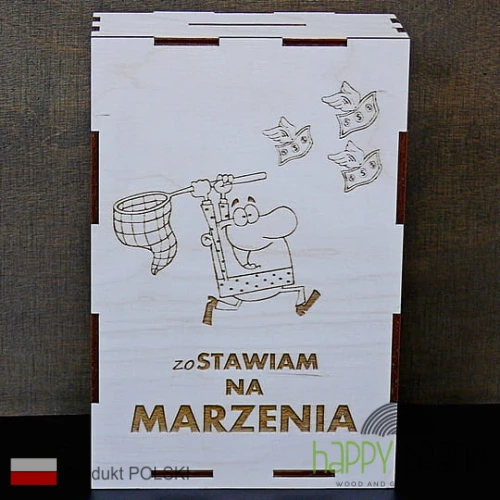 skarbonka grawerowana na Marzenia - front