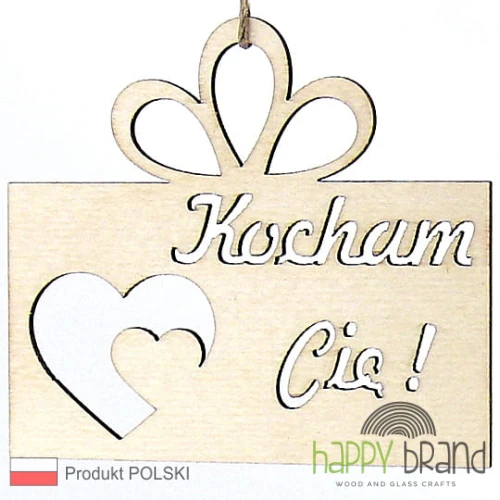 zawieszka, bilecik do kwiatów prezentu Kocham Cię