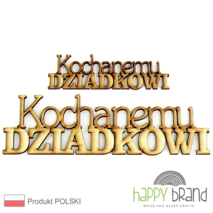 Napis Kochanemu DZIADKOWI ze sklejki drewnianej 