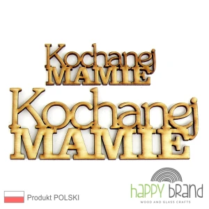Napis Kochanej MAMIE ze sklejki drewnianej