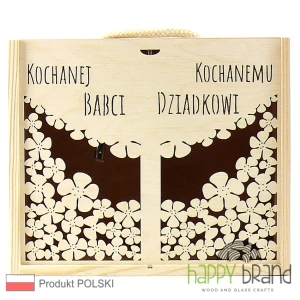 Pudełko na miód, konfiturę, podwójne - Dla Babci i Dziadka, niezapominajki