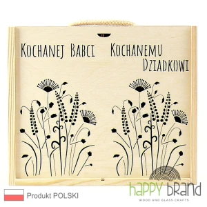Pudełko na miód, konfiturę, podwójne - Dla Babci i Dziadka, łąka