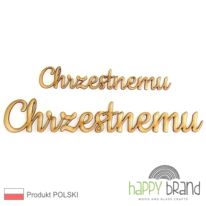 Napis Chrzestnemu ze sklejki drewnianej