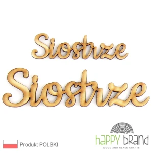 Napis Siostrze ze sklejki drewnianej 