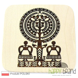 Grawerowana Deska/ Podkładka bukowa FOLK L06, drewno naturalne