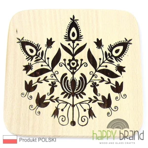 Grawerowana Deska/ Podkładka bukowa FOLK L04, drewno naturalne