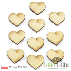 scrapki SERCE 2cm 30szt. sklejka