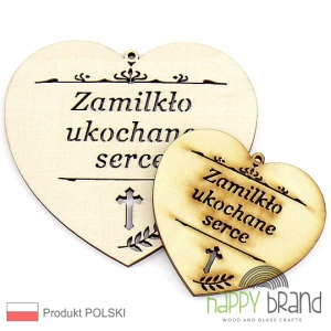 Zawieszka na znicz, wiązankę ZAMILKŁO UKOCHANE SERCE ZN14