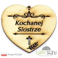 serce zawieszka na znicz - Kochanej Siostrze przydymione