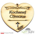 serce zawieszka na znicz - Kochanej Córeczce przydymione