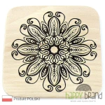 Grawerowana Deska/ Podkładka bukowa MANDALA M01, drewno naturalne