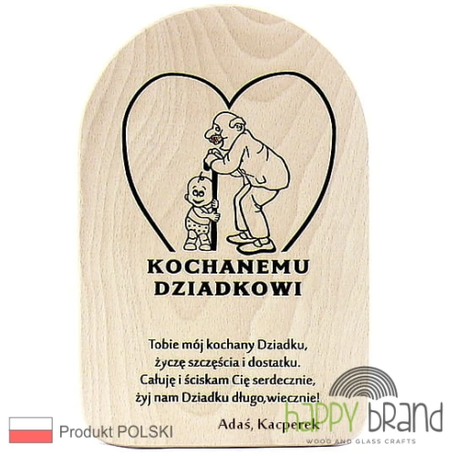 deska obrazek grawerowany - Kochanemu Dziadkowi z imionami wnucząt