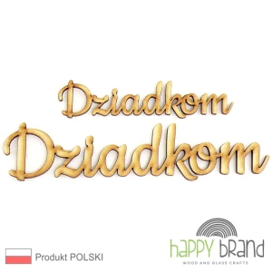 Napis Dziadkom ze sklejki drewnianej