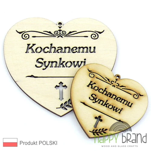 serce zawieszka na znicz - Kochanemu Synkowi