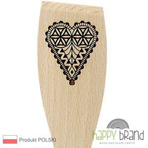 Łopatka bukowa, grawerowana FOLK L17 serce, rozety podhalańskie