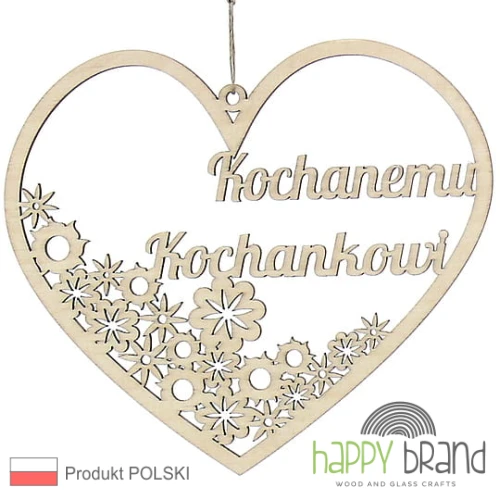 zawieszka serce z kwiatkami - Kochanemu Kochankowi