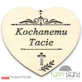 serce zawieszka na znicz - Kochanemu Tacie naturalny kolor drewna