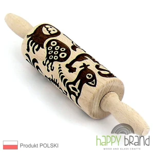 Wałek GRAWEROWANY do ciasta, modeliny - POTWORKI 018WM