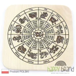 Grawerowana Deska/ Podkładka bukowa CHIŃSKI ZODIAK W01