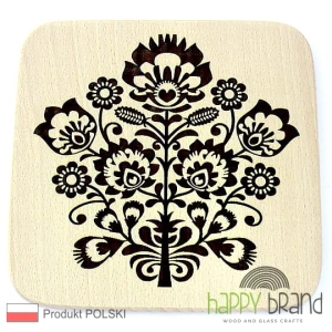 Grawerowana Deska/ Podkładka bukowa FOLK L02, drewno naturalne