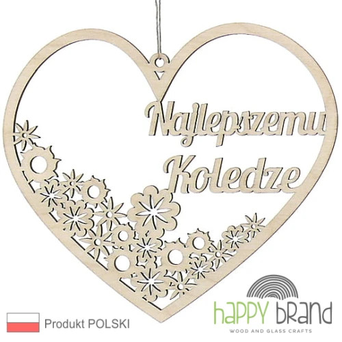 zawieszka serce z kwiatkami - Kochanemu Koledze