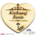 serce zawieszka na znicz - Kochanej Żonie przydymione