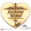 serce zawieszka na znicz - Kochanej Mamie przydymione