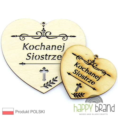serce zawieszka na znicz - Kochanej Siostrze