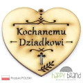 serce zawieszka na znicz - Kochanemu Dziadkowi przydymione