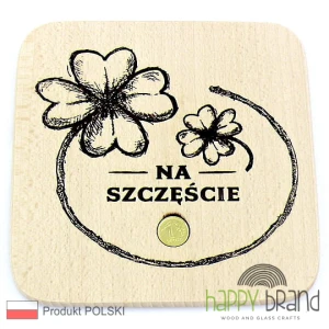 Grawerowana Deska/ Podkładka bukowa KONICZYNA + grosik, drewno naturalne