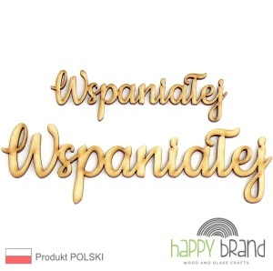 Napis Wspaniałej ze sklejki drewnianej